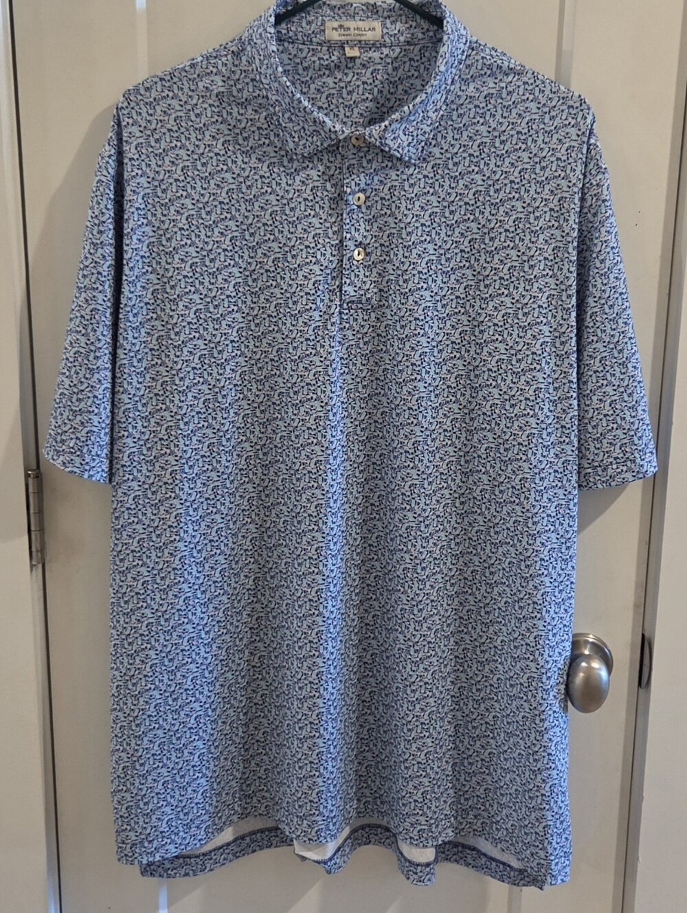 Peter Millar Dazed & Transfused Performance Jersey Golf Polo Shirt - Size Xl